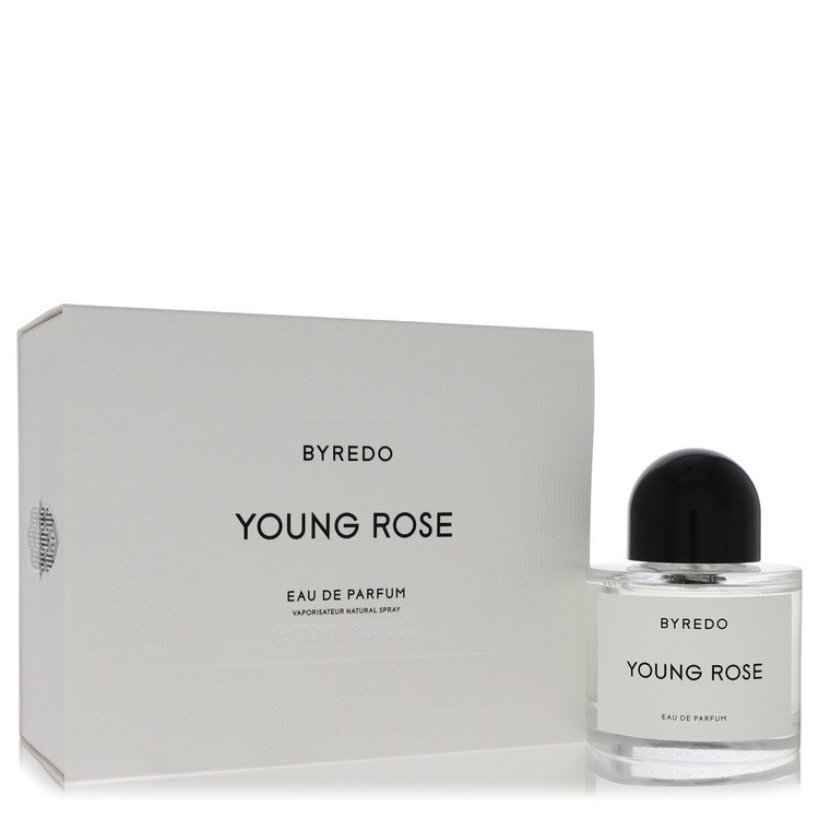 image showing the bottle and packaging for Byredo Young Rose Perfume by Byredo Eau De Parfum Spray (Unisex) 100ml