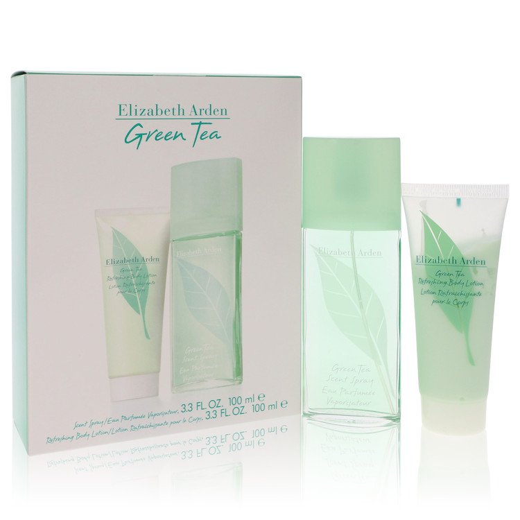 Image showing what you will get when you purchase Green Tea By Elizabeth Arden Gift Set 100Ml Scent Spray + 3.3 Body Lotion