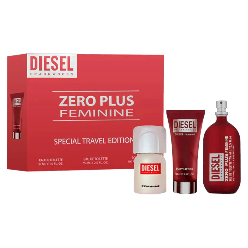 Zero Plus Ladies 3Pc Set Edt 75Ml + Body Lotion 100Ml + Edt 30Ml