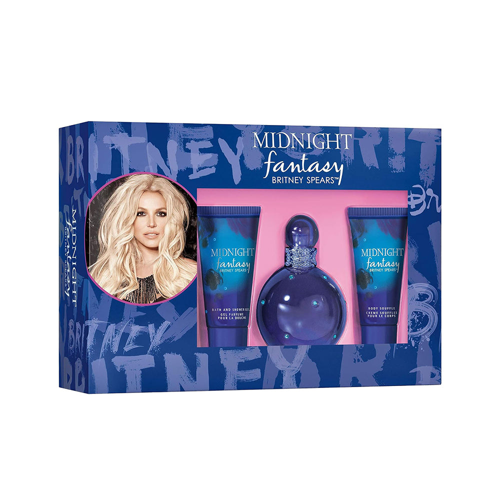 Image showing what you will get when you purchase Midnight Fantasy 3Pc Set Edp 100Ml + Body Lotion 50Ml + Shower Gel 50Ml