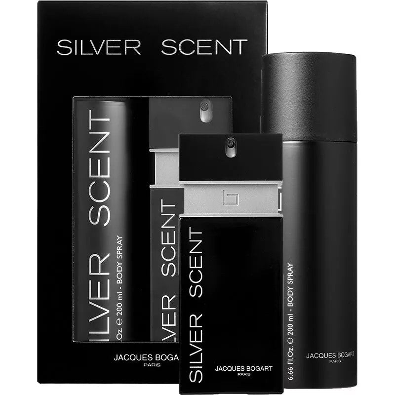 Image showing what you will get when you purchase Silver Scent 2Pc Set Edt 100Ml + 200Ml Body Spray