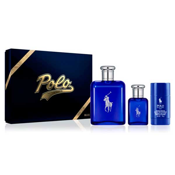 Image showing what you will get when you purchase Polo Blue 3Pc Men Gift Set 125Ml Edt + 35Ml Edt + 75G Deodorant