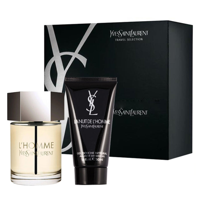 Image showing what you will get when you purchase L'Homme 2Pc Set Edt 100Ml + Shower Gel 50Ml