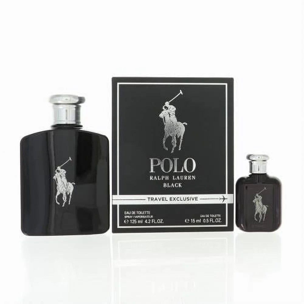 Image showing what you will get when you purchase Polo Black 2Pc Set Edt 125Ml + Travel Spray 15Ml
