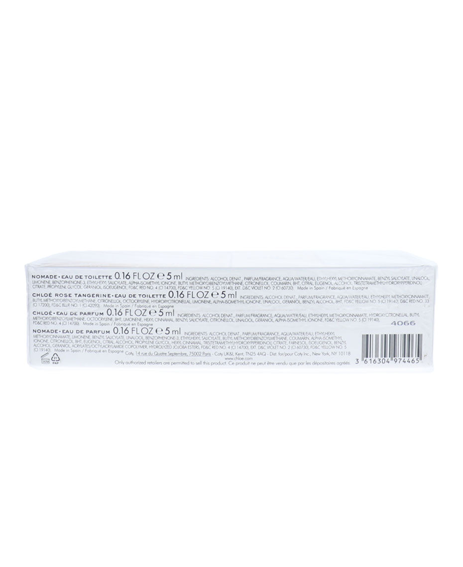 Back label of a perfume bottle on a white background