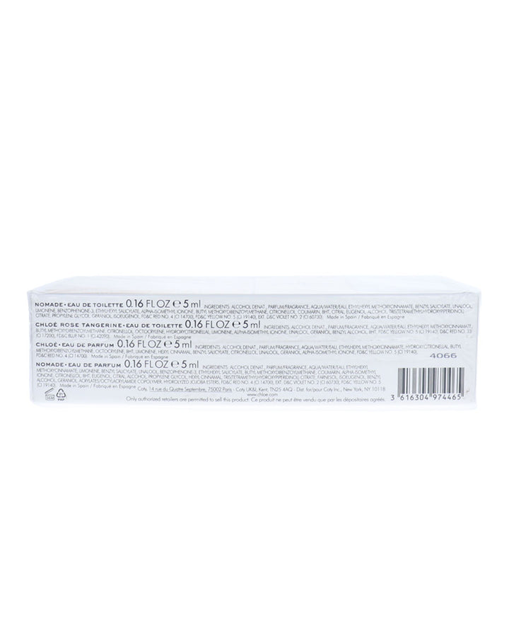 Back label of a perfume bottle on a white background
