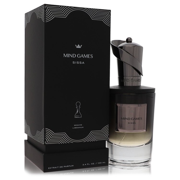Perfume bottle and packaging of 'Mind Games' by Sissa on a white background