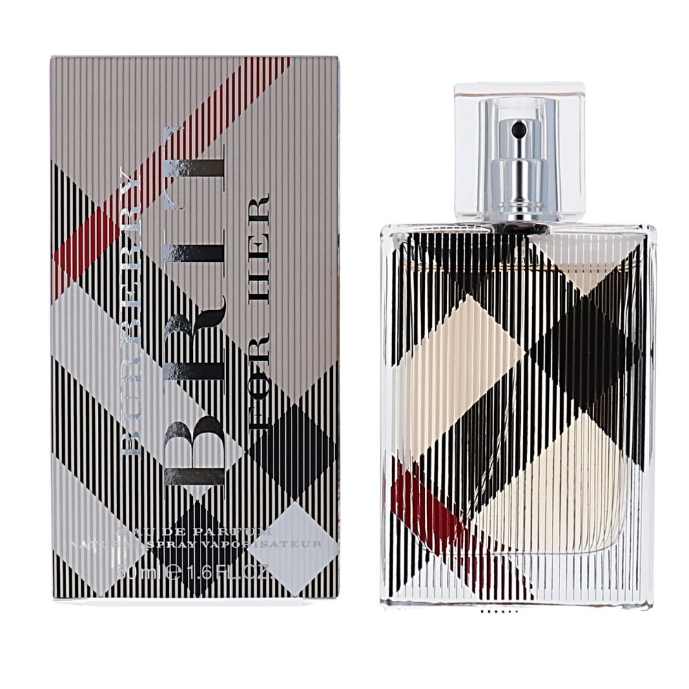 image showing the bottle and packaging for Burberry Brit Perfume By Burberry Eau De Parfum Spray 50ml