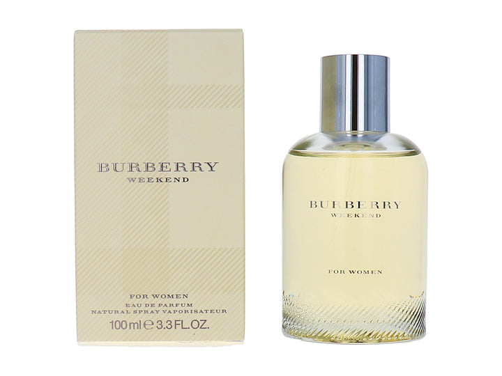 image showing the bottle and packaging for Weekend Perfume By Burberry Eau De Parfum Spray 100ml