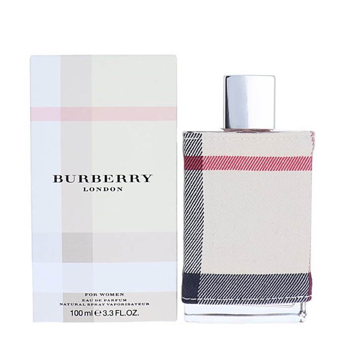 image showing the bottle and packaging for Burberry London (new) Perfume By Burberry Eau De Parfum Spray 100ml