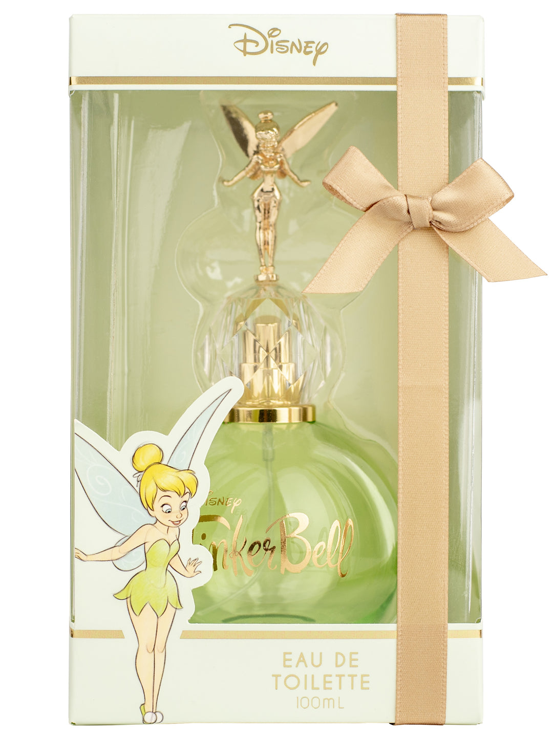 Disney Tinker Bell perfume bottle with packaging featuring a fairy design.