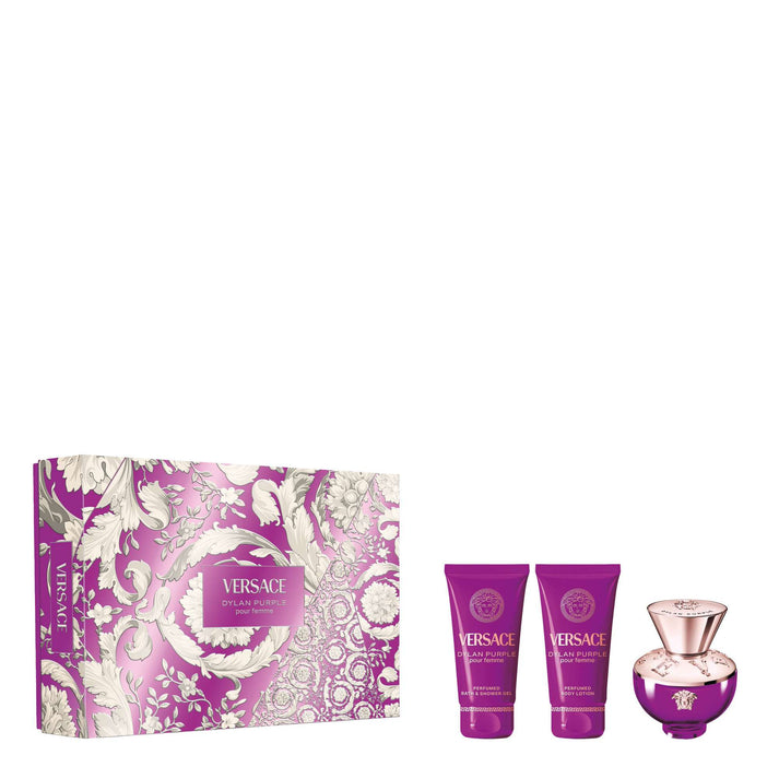 Versace Dylan Purple 3pc Set   EDP 50ml + 50ml Body Lotion + 50ml Shower Gel set  - Just Perfume