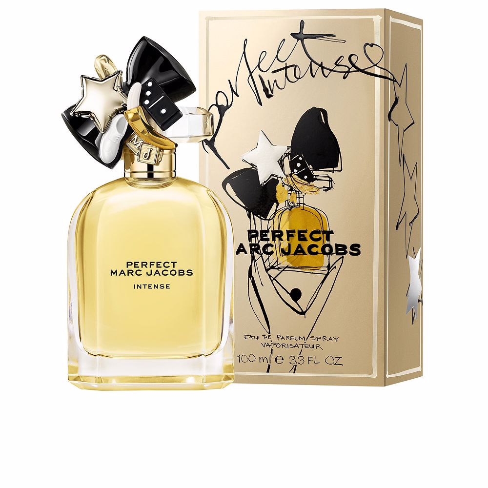 Perfume bottle and packaging of 'Perfect Marc Jacobs' on a white background