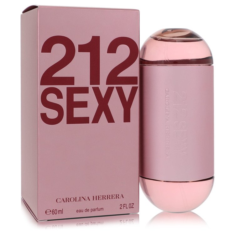 Carolina Herrera 212 Sexy perfume bottle and packaging on a white background