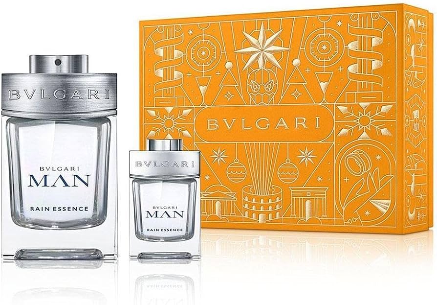 Bvlgari Man Rain Essence 2pc Set   EDP Spray 100ml +15ml Travel Spray set  - Just Perfume