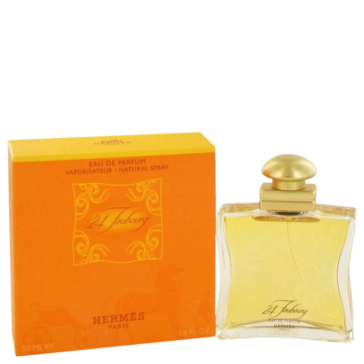 image showing the bottle and packaging for 24 faubourg perfume by hermes eau de parfum spray women 50ml