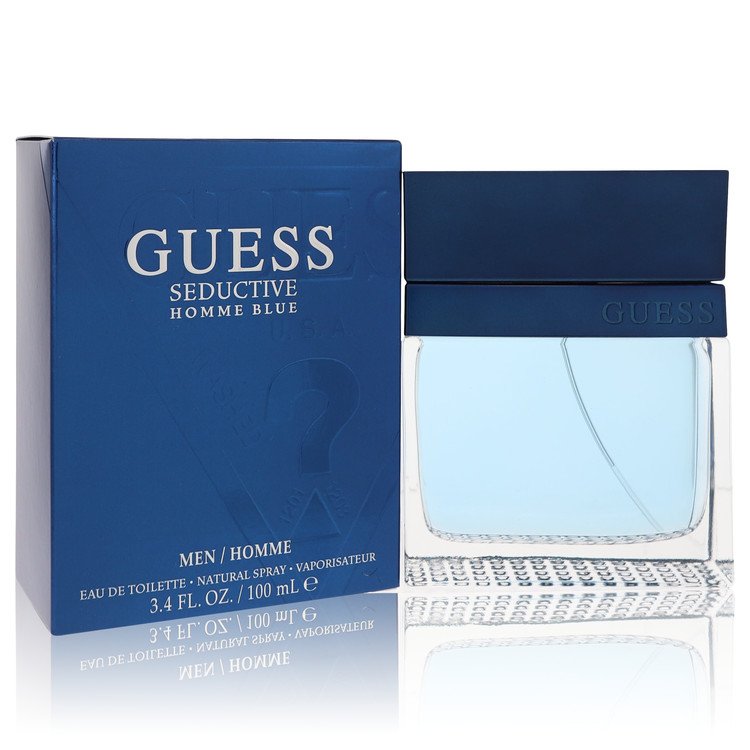 image showing the bottle and packaging for Guess Seductive Homme Blue Cologne By Guess Fragrance Mist 180ml
