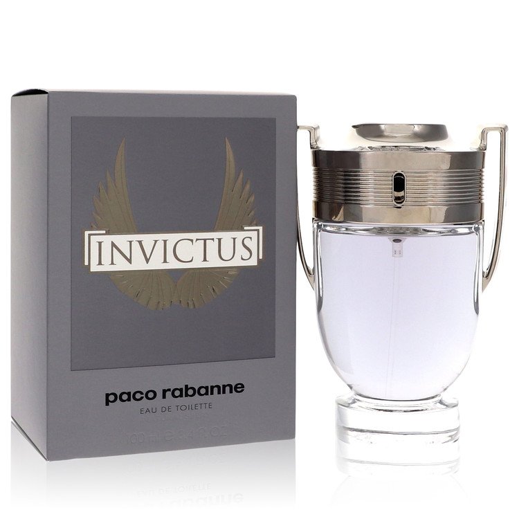 image showing the bottle and packaging for Invictus Cologne By Paco Rabanne Parfum Spray 200ml