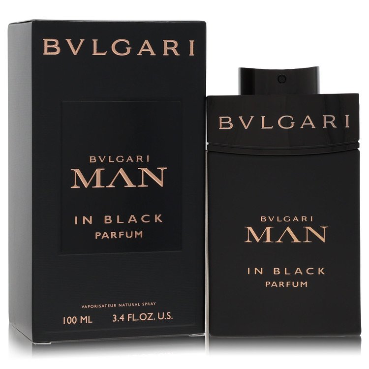 image showing the bottle and packaging for Bvlgari Man In Black Perfume By Bvlgari Eau De Parfum Refillable Spray 100ml