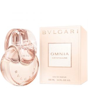 image showing the bottle and packaging for Omnia Crystalline Perfume By Bvlgari Eau De Parfum Spray 50ml