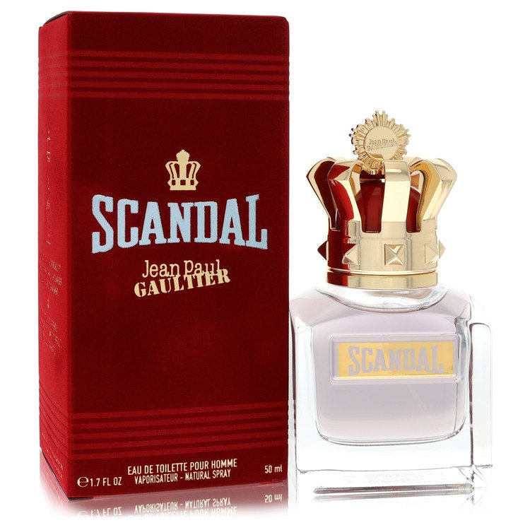 Scandal Jean Paul Gaultier perfume bottle and packaging on a white background