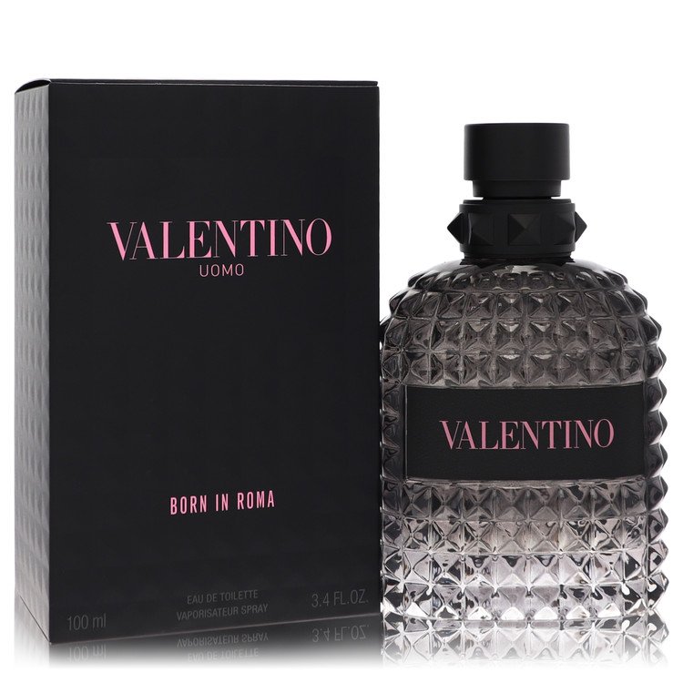 image showing the bottle and packaging for Valentino Uomo Born In Roma Perfume By Valentino Eau De Toilette Spray 150ml