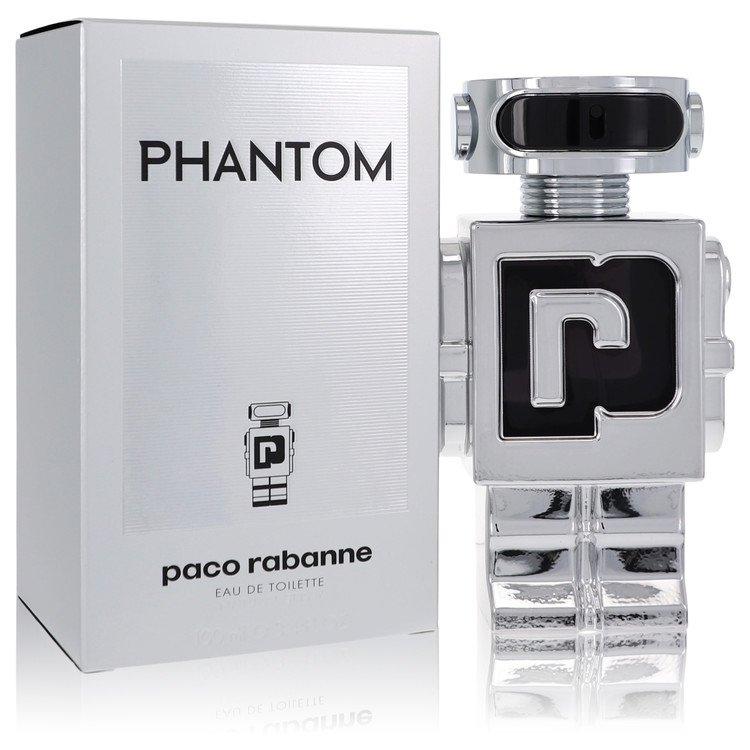 image showing the bottle and packaging for Paco Rabanne Phantom Perfume By Paco Rabanne Parfum Spray 100ml