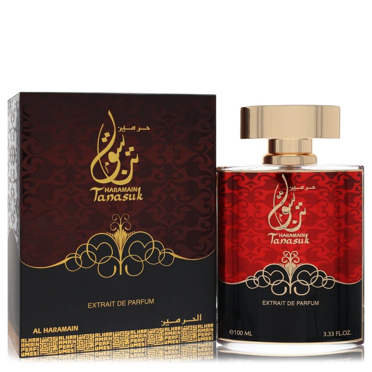 image showing the bottle and packaging for Al Haramain Tanasuk Perfume By Al Haramain Concentrated Perfume Oil 12ml