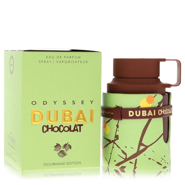 Odyssey Dubai Chocolat perfume bottle and packaging on a white background