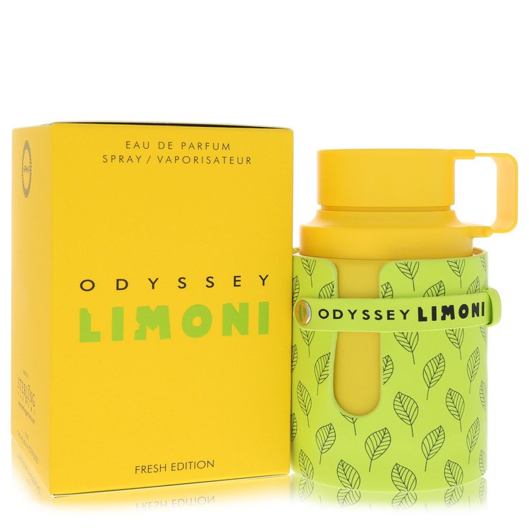 image showing the bottle and packaging for Armaf Odyssey Limoni Perfume By Armaf Deodorant Spray 200ml
