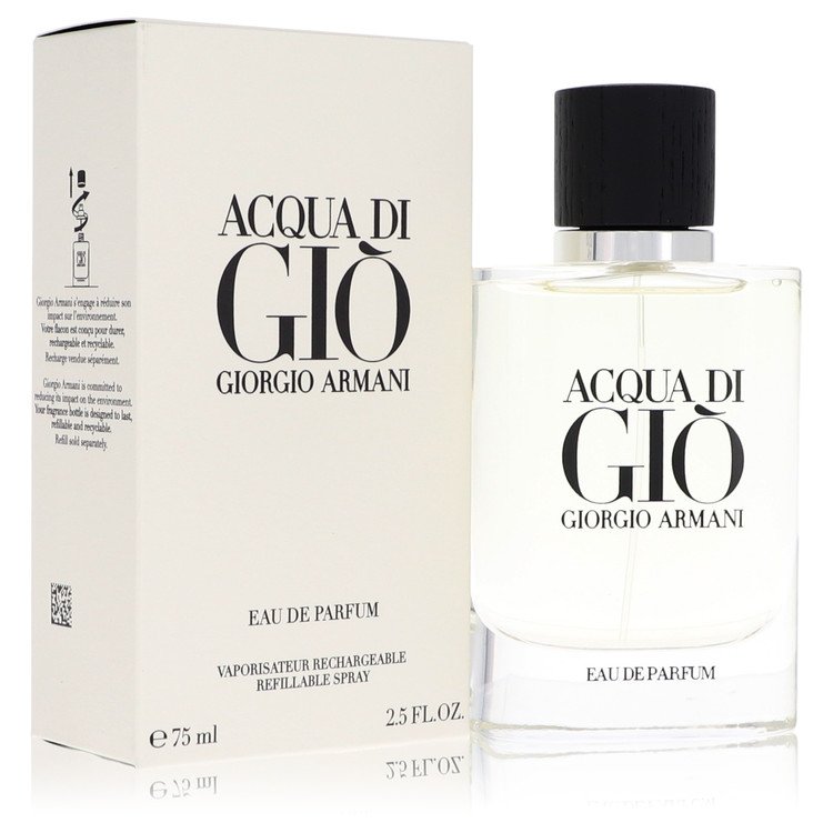 Acqua Di Gio Cologne By Giorgio Armani Eau De Parfum Refillable Spray 75ml