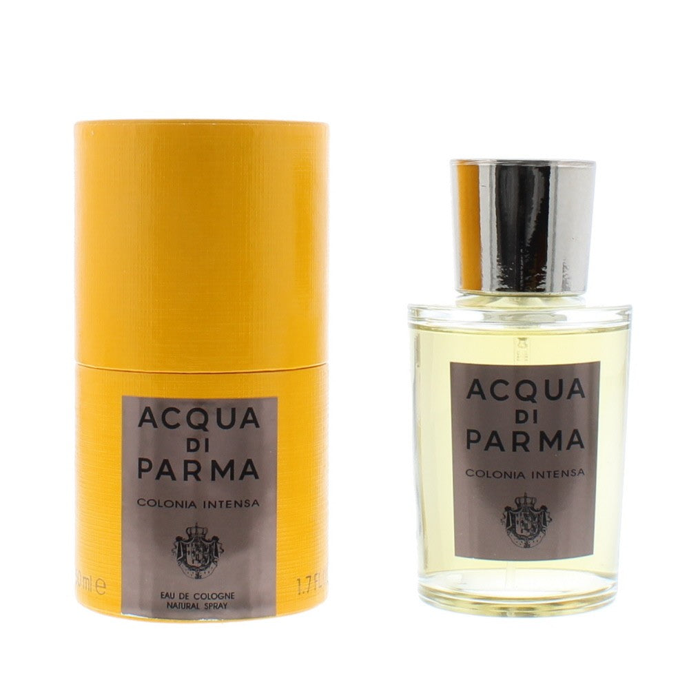 packaging and bottle for Acqua Di Parma Colonia Intensa by Acqua Di Parma Eau De Cologne Spray 50ml
