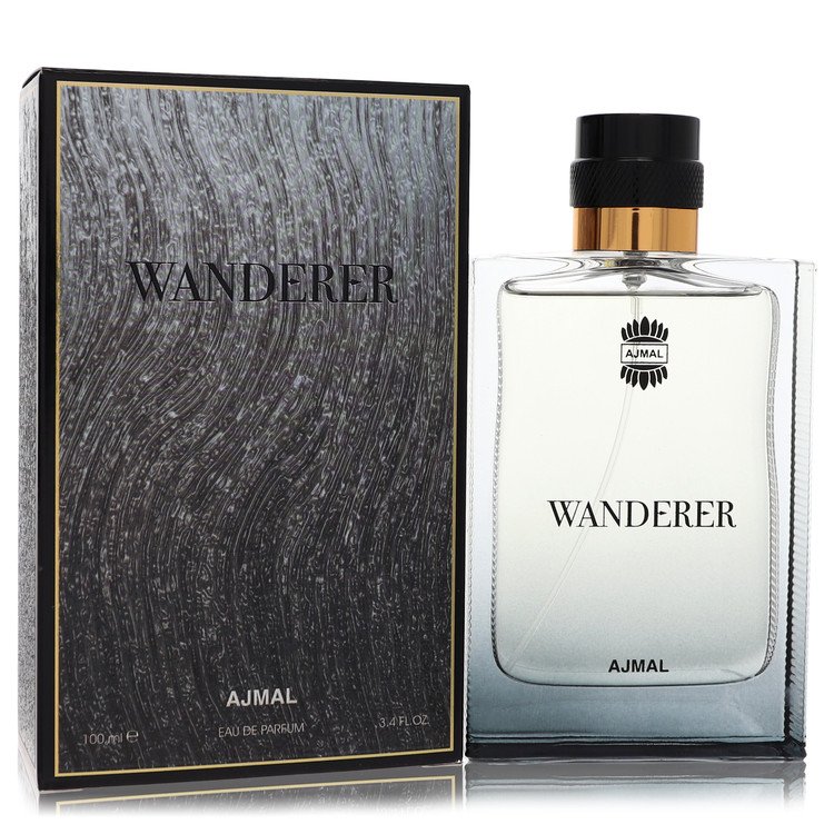 image showing the bottle and packaging for Ajmal Wanderer Cologne By Ajmal Eau De Parfum Spray 100ml