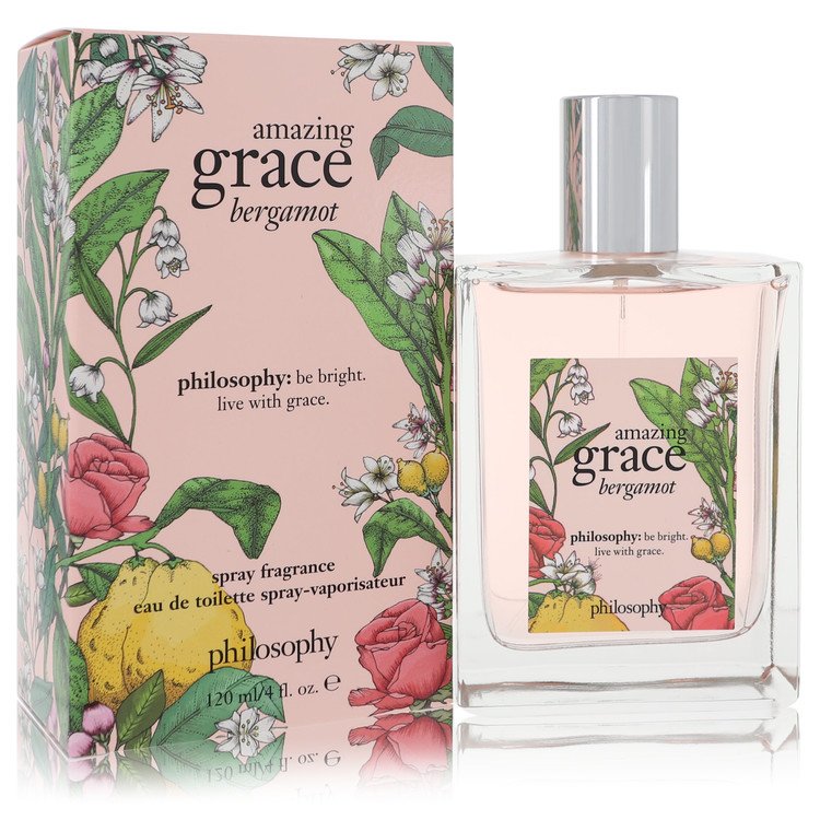 image showing the bottle and packaging for Amazing Grace Bergamot Perfume By Philosophy Eau De Toilette Spray 120ml