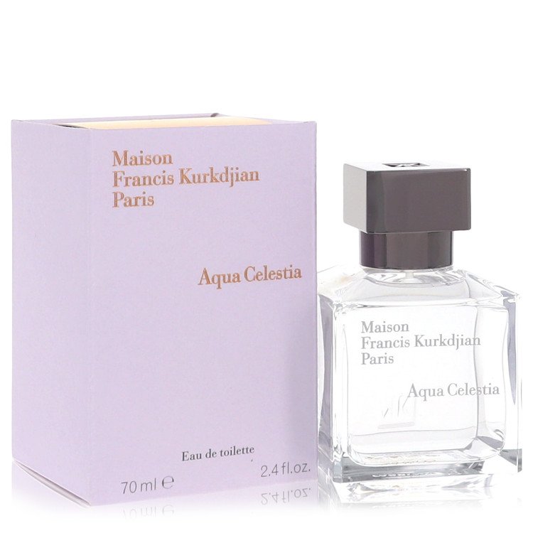 image showing the bottle and packaging for Aqua Celestia Perfume By Maison Francis Kurkdjian Eau De Toilette Spray 70ml