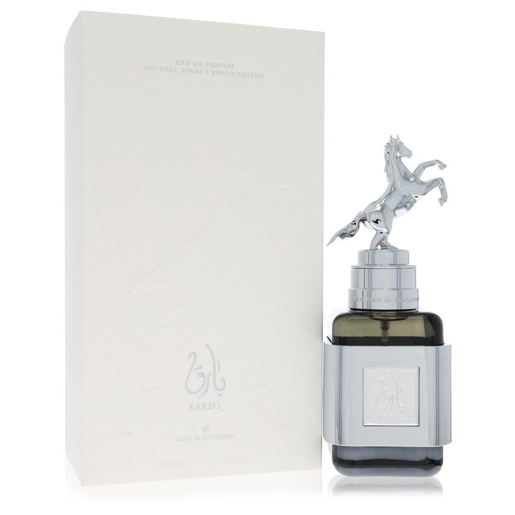 image showing the bottle and packaging for Ard Al Zaafaran Bareq Perfume By Al Zaafaran Eau De Parfum Spray (Unisex) 100ml