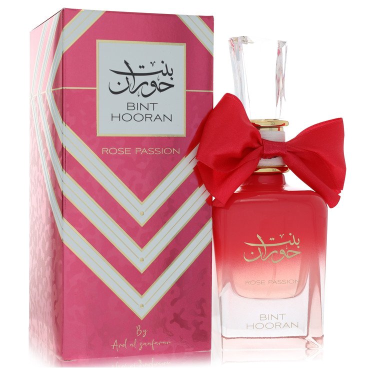 image showing the bottle and packaging for Ard Al Zaafaran Bint Hooran Rose Passion Perfume By Al Zaafaran Eau De Parfum Spray 100ml