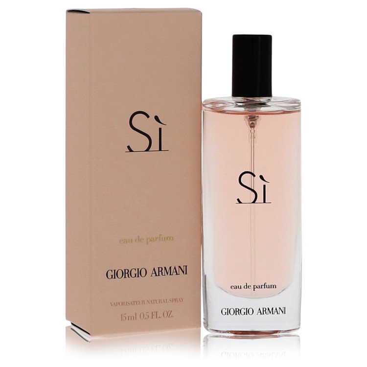 Bottle and packaging showing what you will receive when you order this 15ml bottle of Armani Si