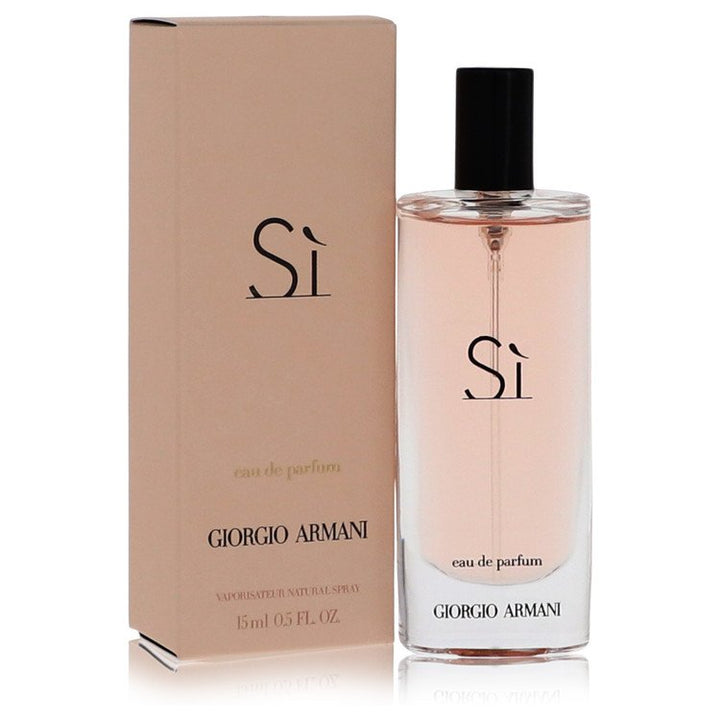 Bottle and packaging showing what you will receive when you order this 15ml bottle of Armani Si