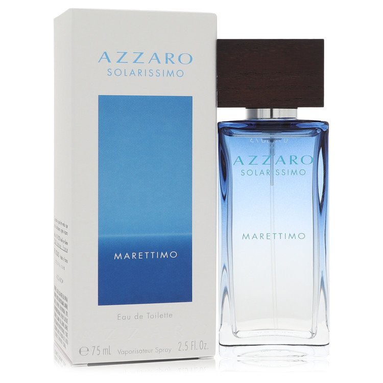 image showing the bottle and packaging for Azzaro Solarissimo Marettimo Cologne By Azzaro Eau De Toilette Spray 75ml