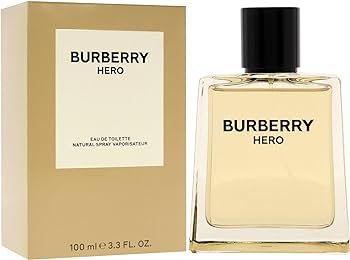 image showing the bottle and packaging for Burberry Hero Cologne By Burberry Eau De Toilette Spray 100ml
