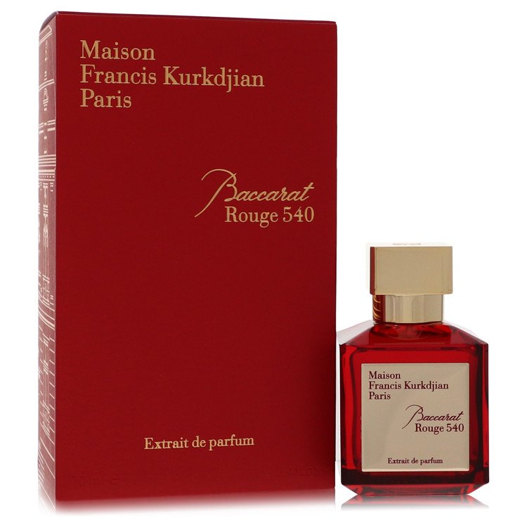 image showing the bottle and packaging for Baccarat Rouge 540 Perfume By Maison Francis Kurkdjian Extrait De Parfum Spray 70ml