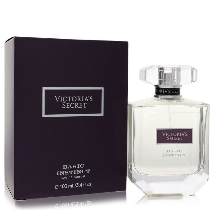 Victoria's Secret Basic Instinct perfume bottle and packaging on a white background