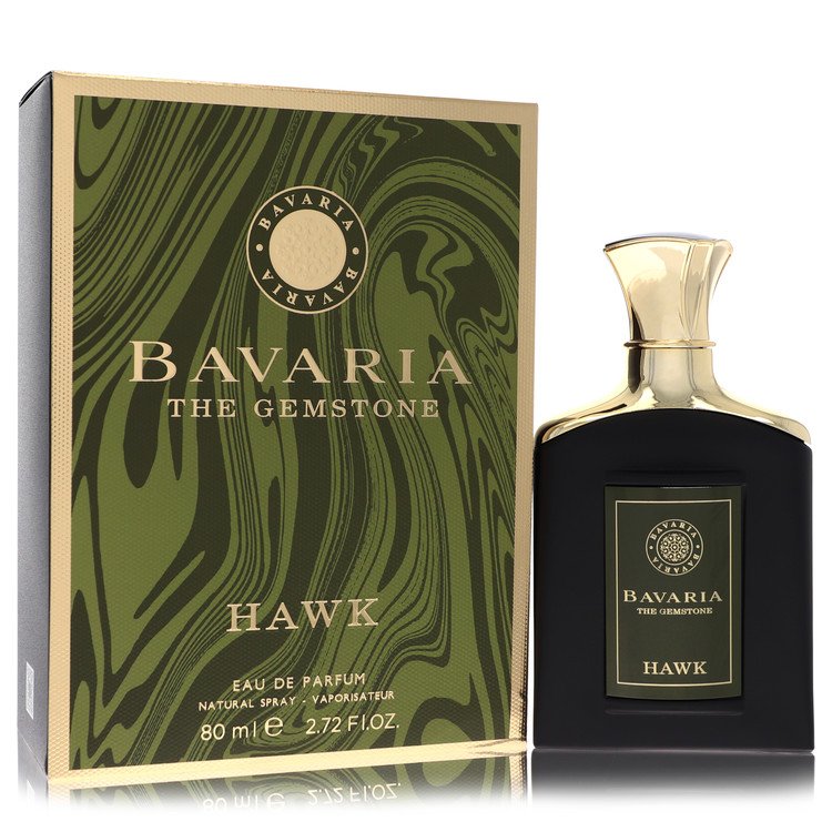image showing the bottle and packaging for Bavaria The Gemstone Hawk Cologne By Fragrance World Eau De Parfum Spray (Unisex) 80ml