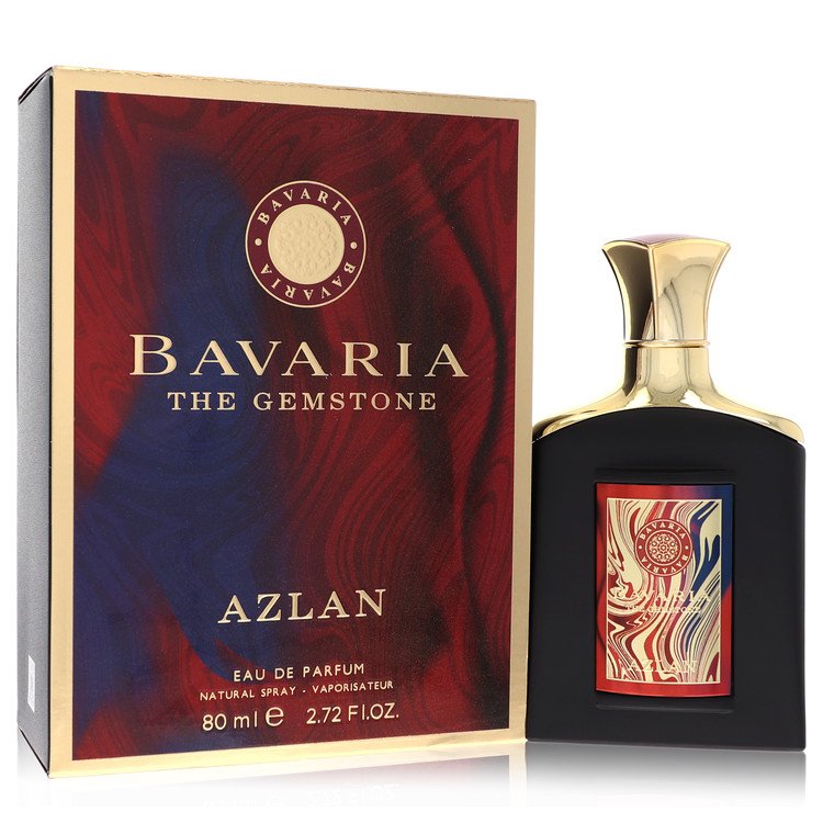 image showing the bottle and packaging for Bavaria The Gemstone Azlan Cologne By Fragrance World Eau De Parfum Spray (Unisex) 80ml