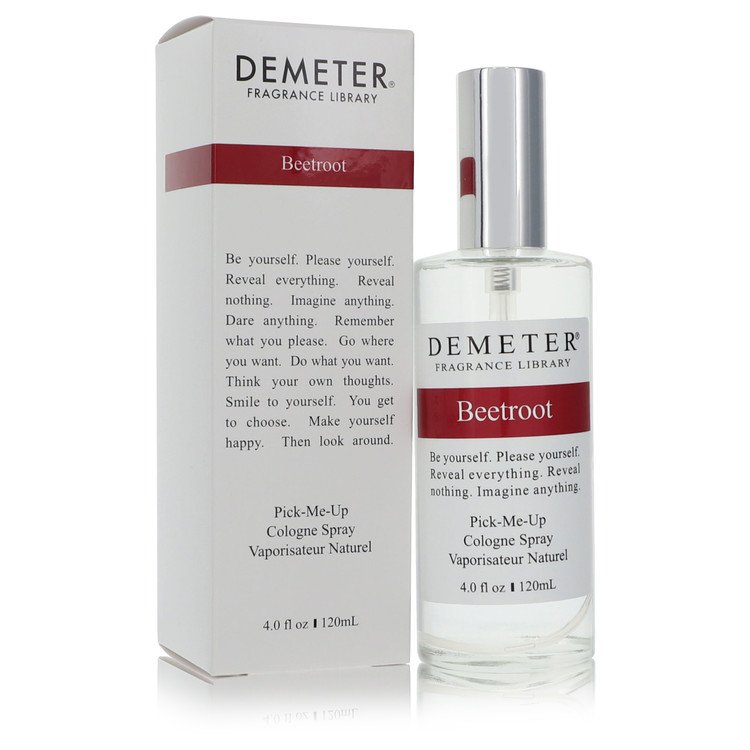 image showing the bottle and packaging for Demeter Beetroot Cologne By Demeter Pick Me Up Cologne Spray (Unisex) 120ml