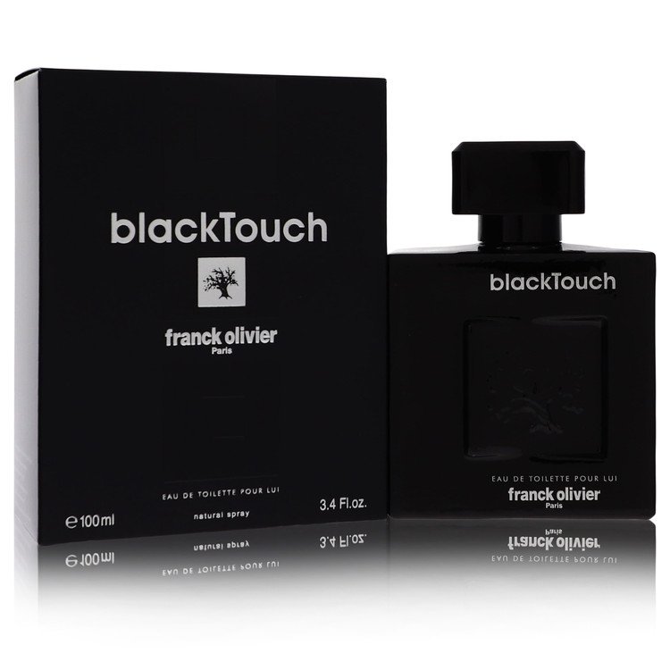 image showing the bottle and packaging for Black Touch Cologne By Franck Olivier Eau De Toilette Spray 100ml