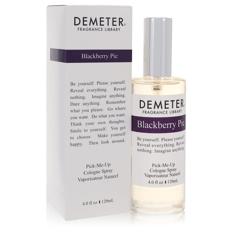 image showing the bottle and packaging for Demeter Blackberry Pie Perfume By Demeter Cologne Spray 120ml
