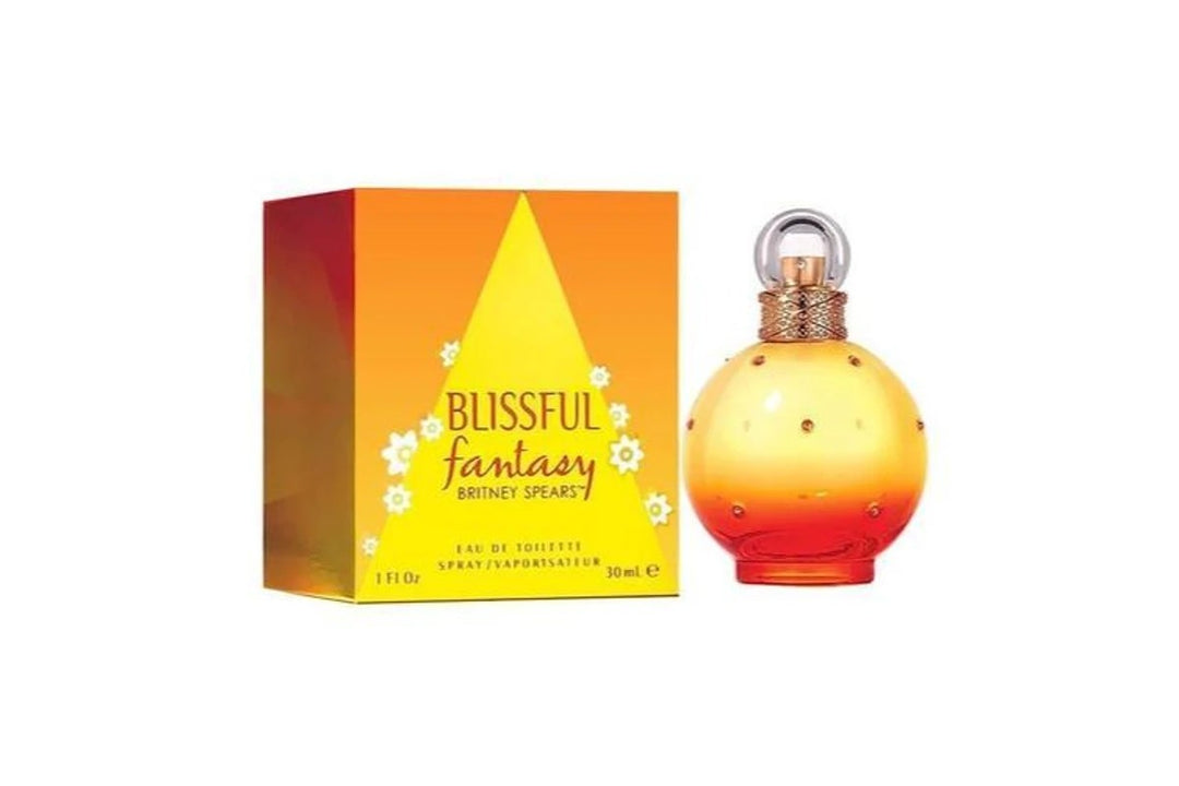 image showing the bottle and packaging for Britney Spears Blissful Fantasy Eau De Parfum Spray 30ml