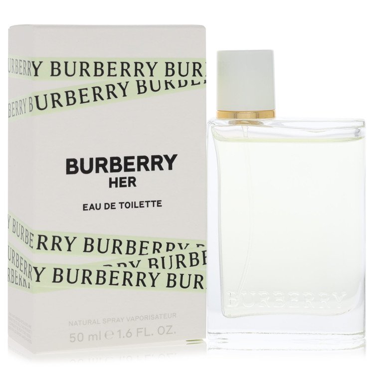 Burberry Her Eau de Toilette bottle and packaging on a white background